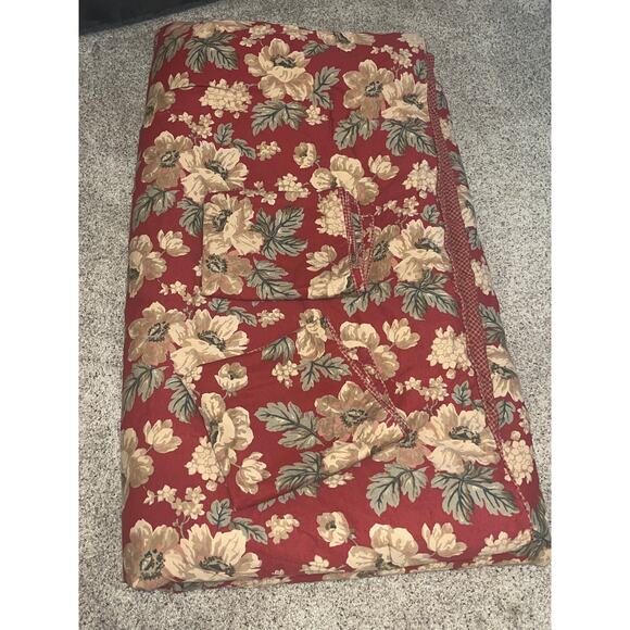 Ralph Lauren Chaps King Comforter & Shams Red ELIZABETH Floral Floral Gold - Picture 9 of 13